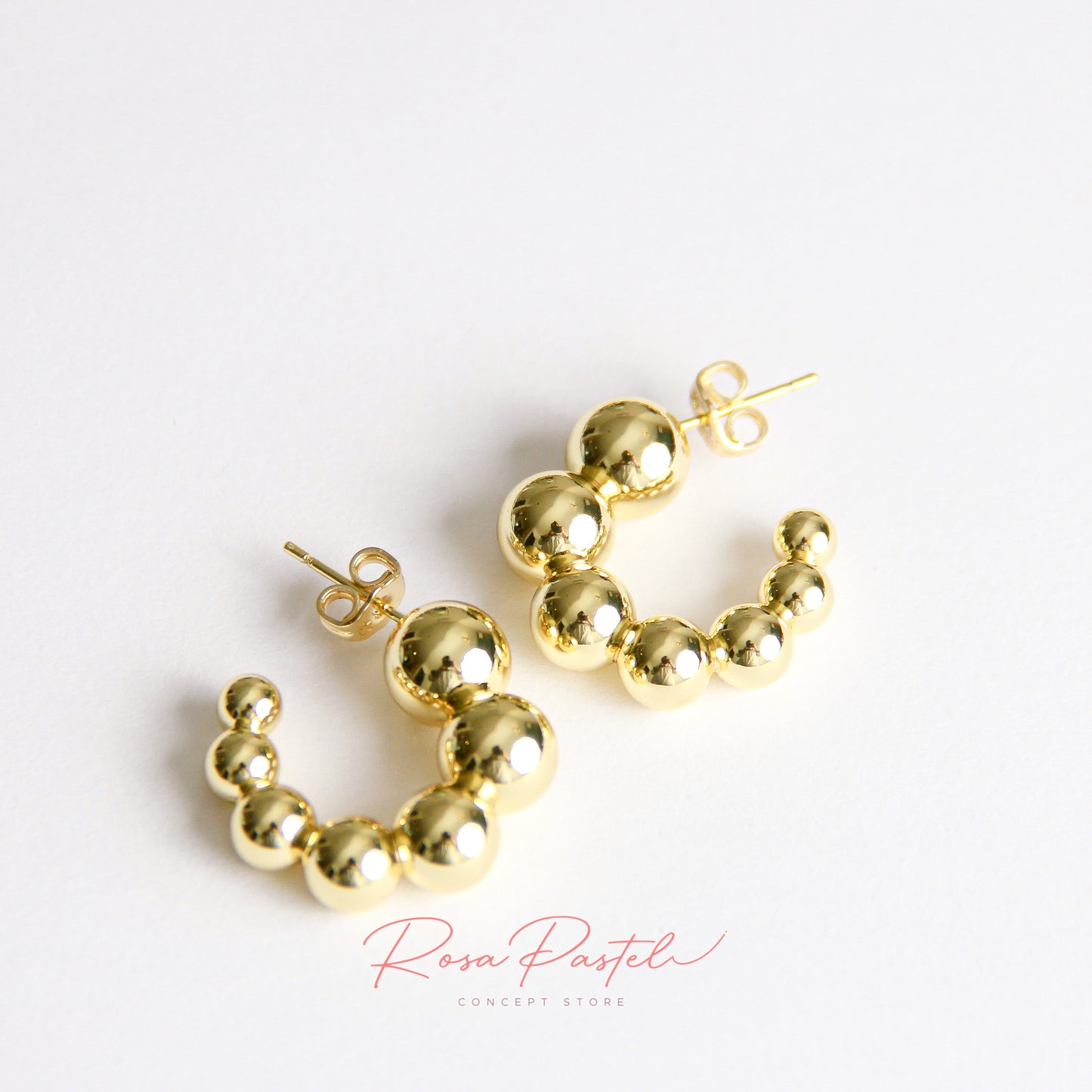 Aretes en baño de oro 18k