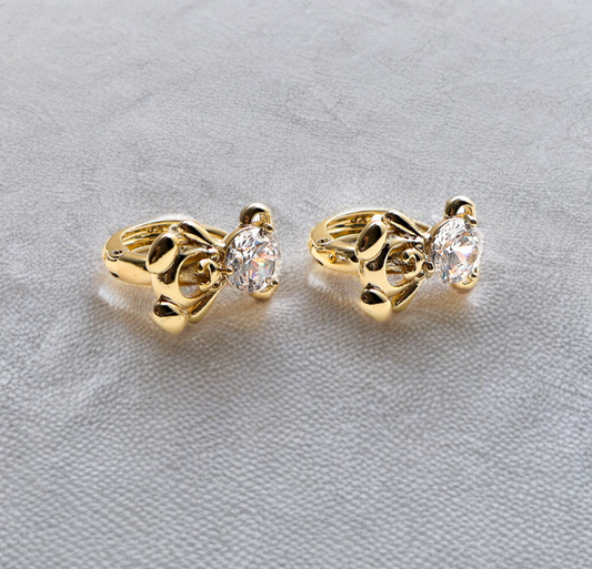 Arete en baño de oro 18 kilates