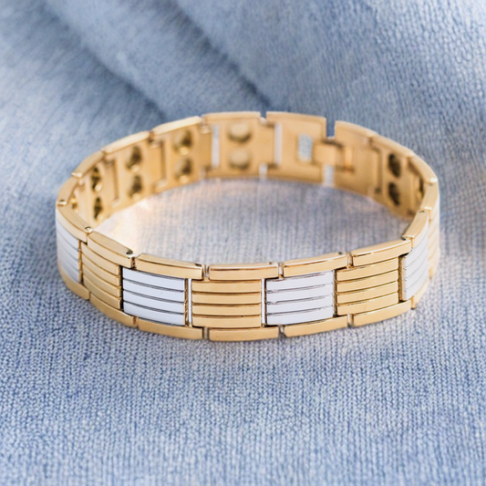 Pulsera para caballero en baño de oro 18k