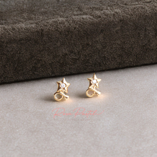 Aretes en baño de oro 18k