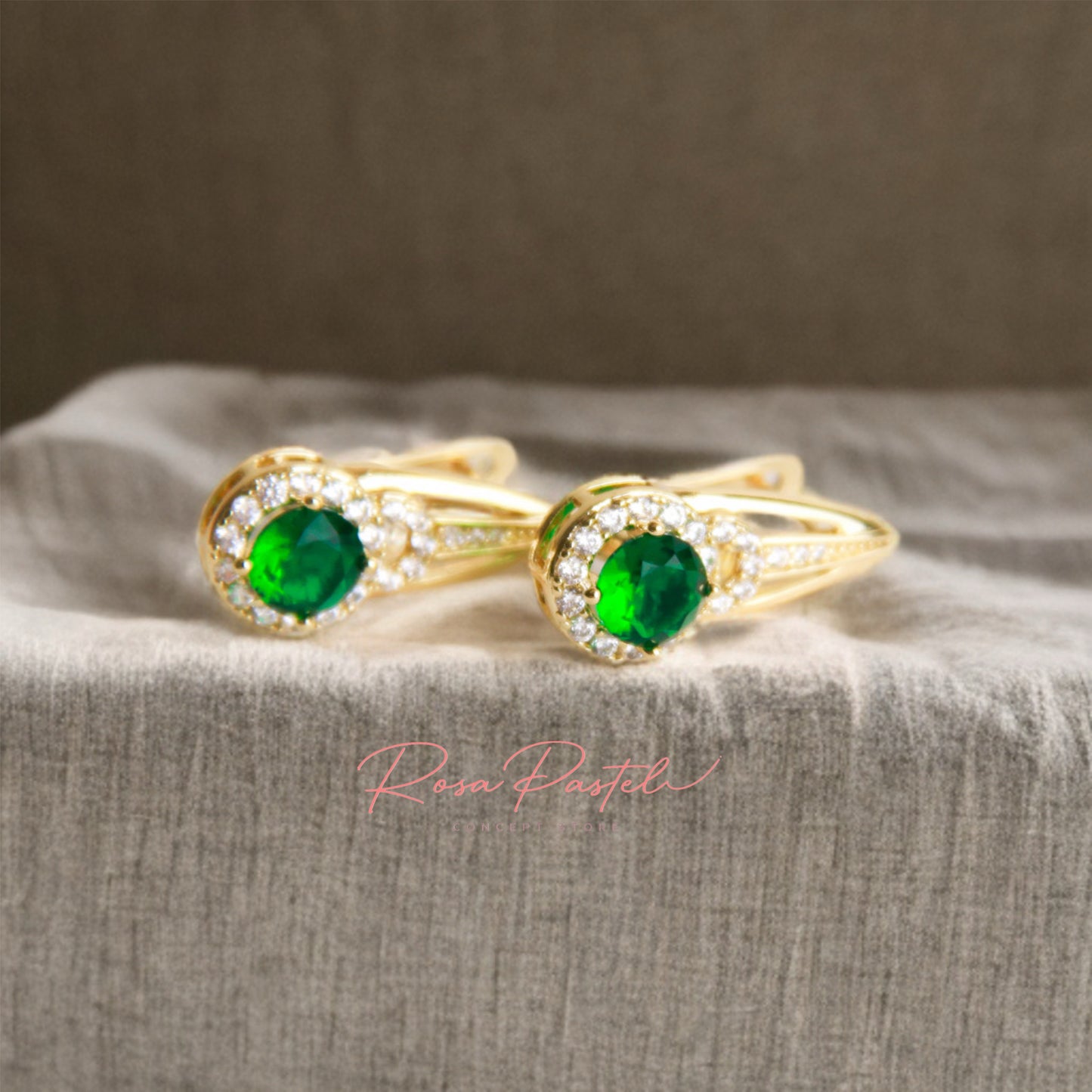 Aretes en baño de oro 18k