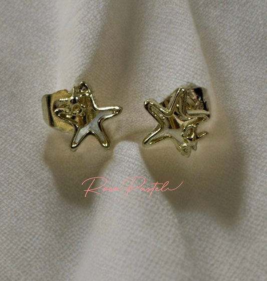 Aretes en baño de oro 18k