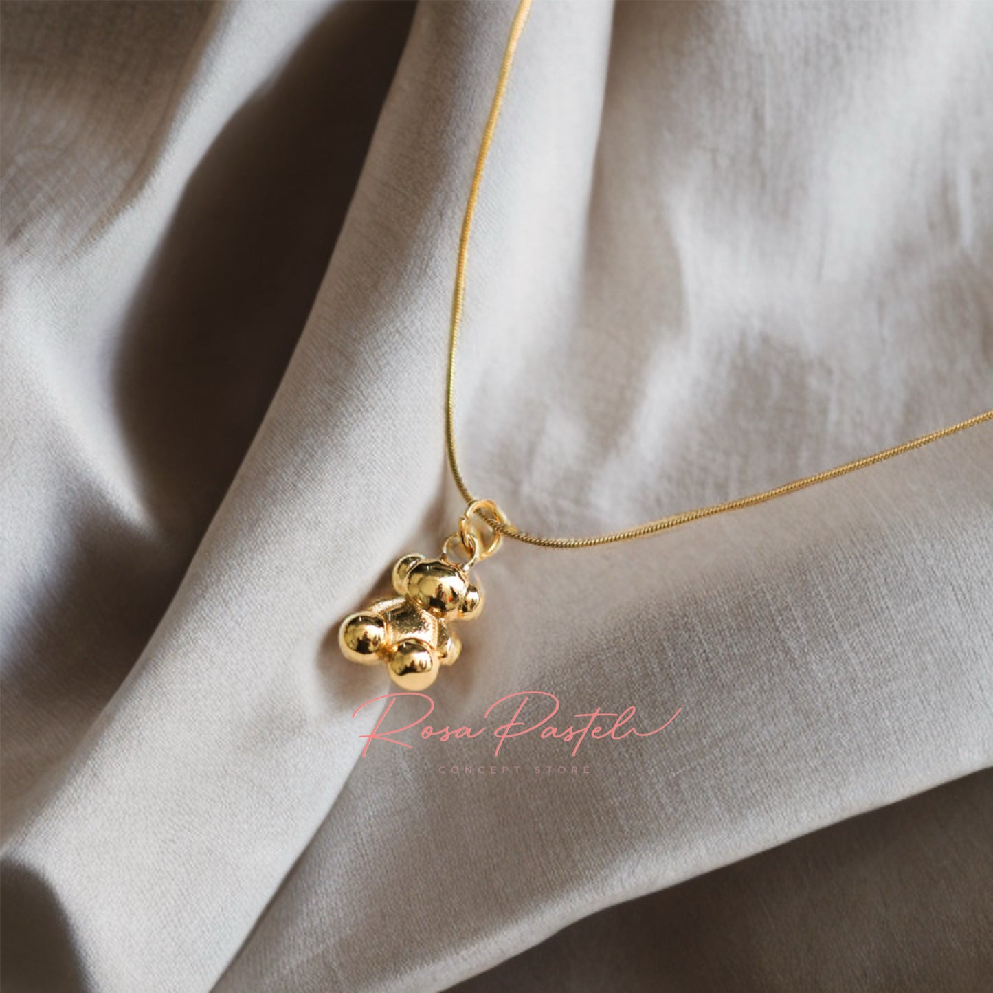 Collar acero en baño de oro 18 k