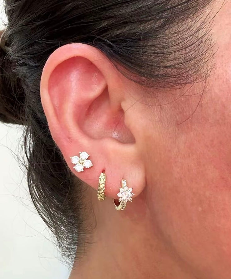 Aretes en baño de oro 18k