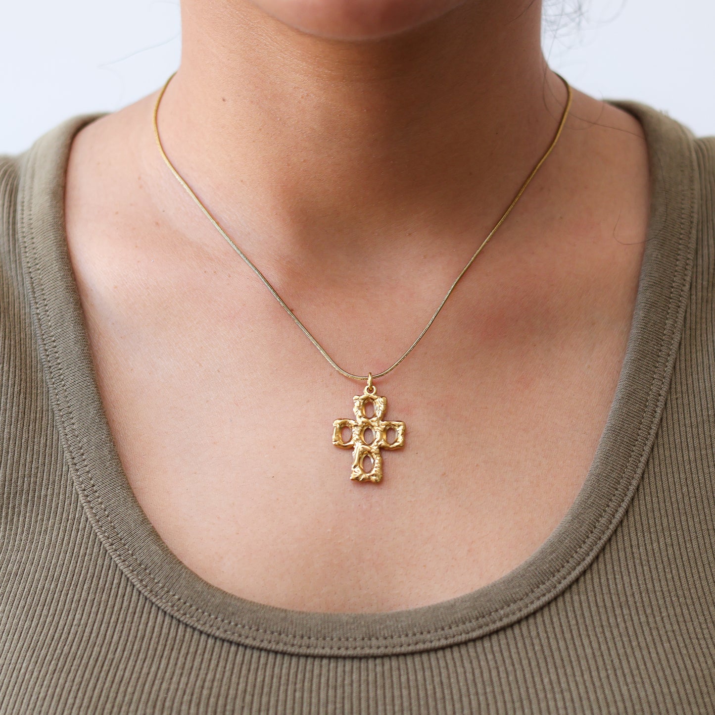 Collar acero en baño de oro 18 k