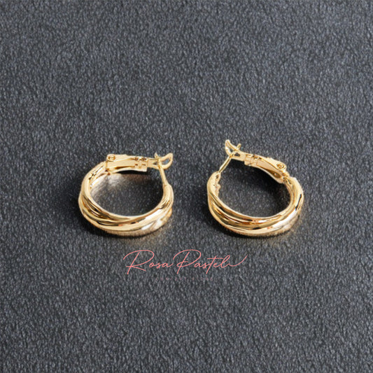 Aretes en baño de oro 18k