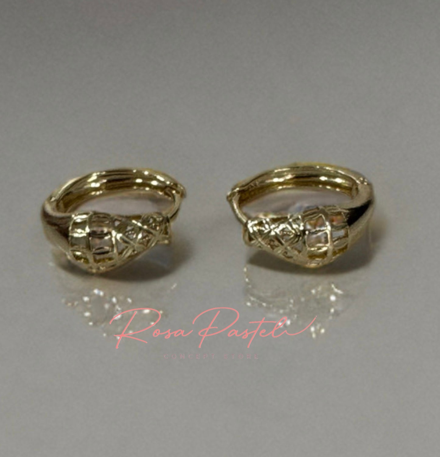 Aretes en baño de oro 18k