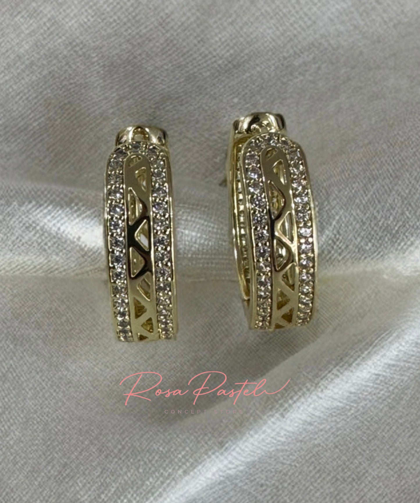 Aretes en baño de oro 18k