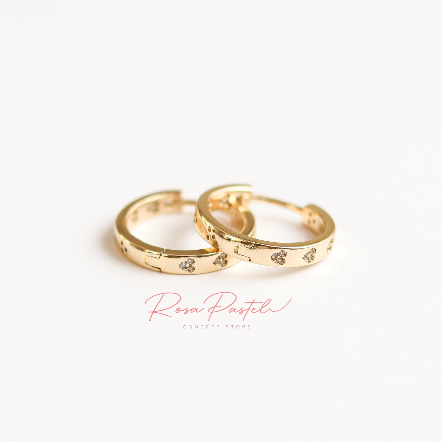 Aretes en baño de oro 18k