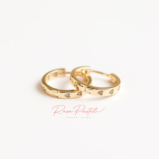 Aretes en baño de oro 18k