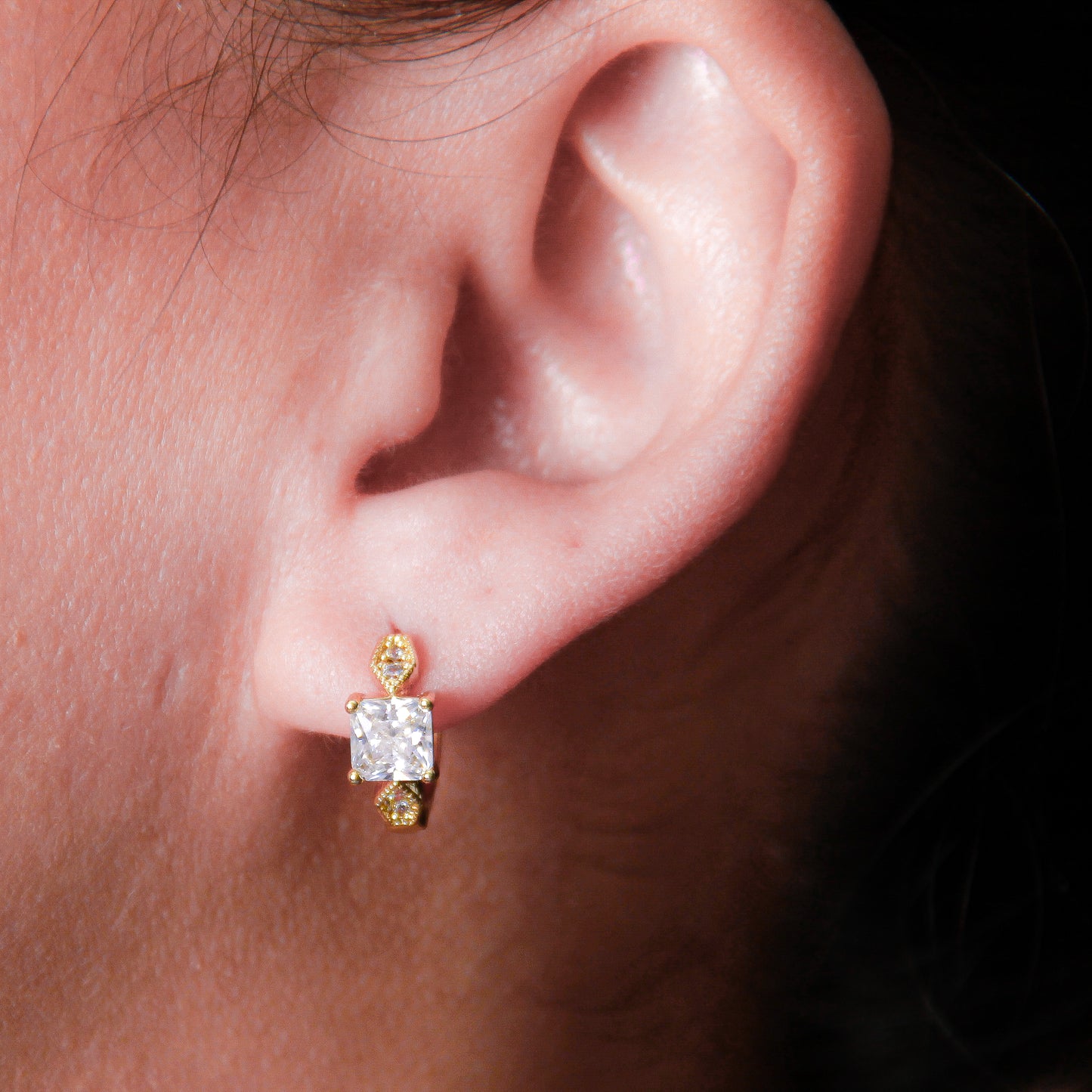 Aretes en baño de oro 18k