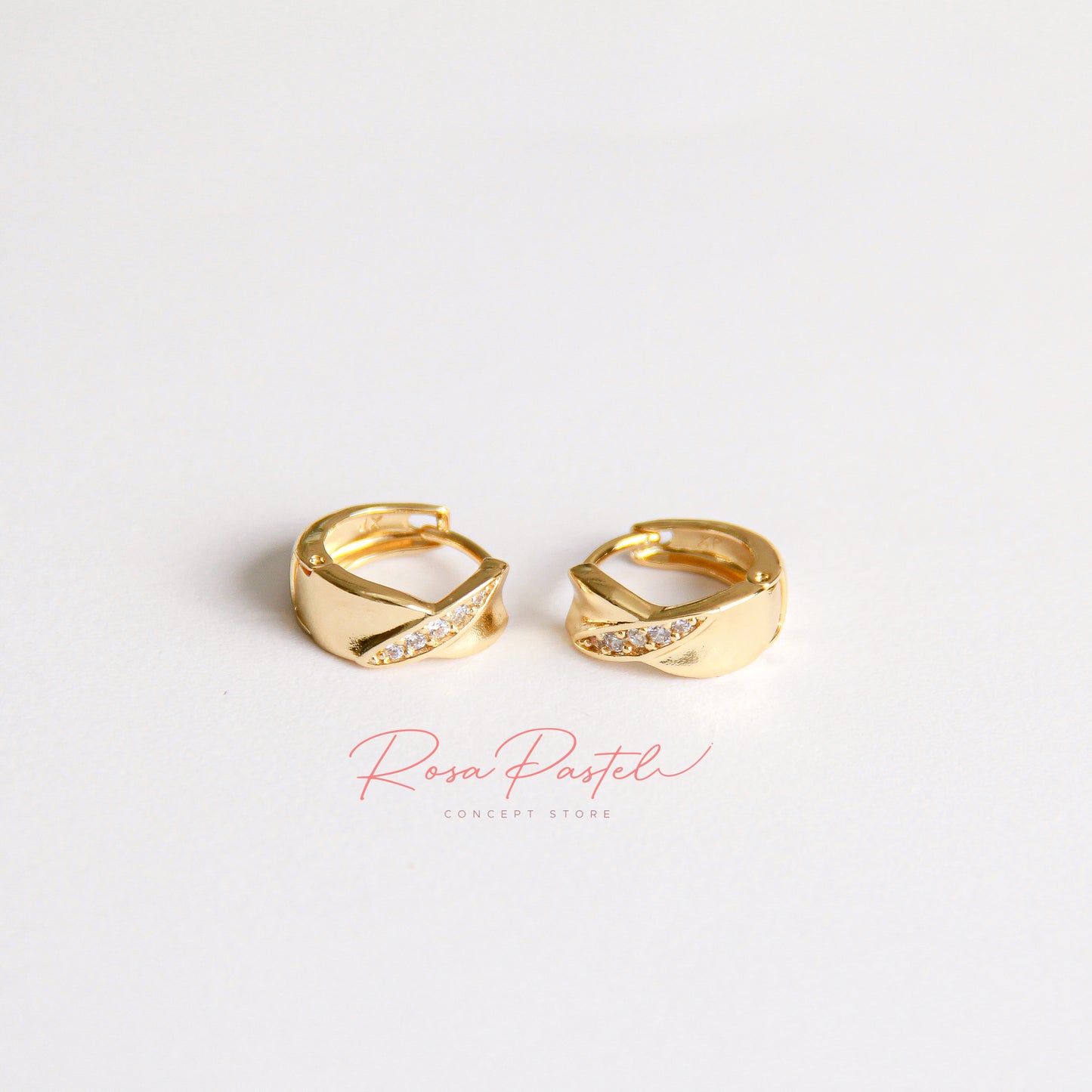 Aretes en baño de oro 18k