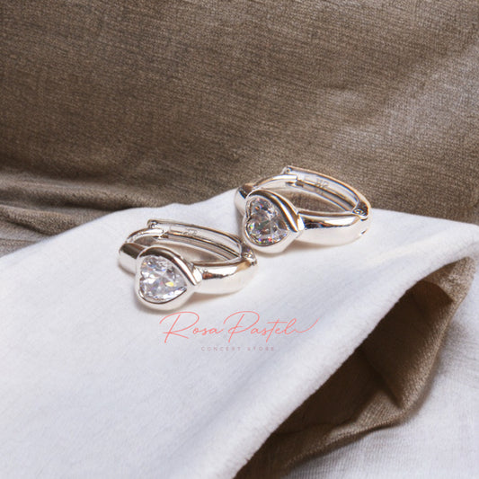 Aretes en baño de rodio