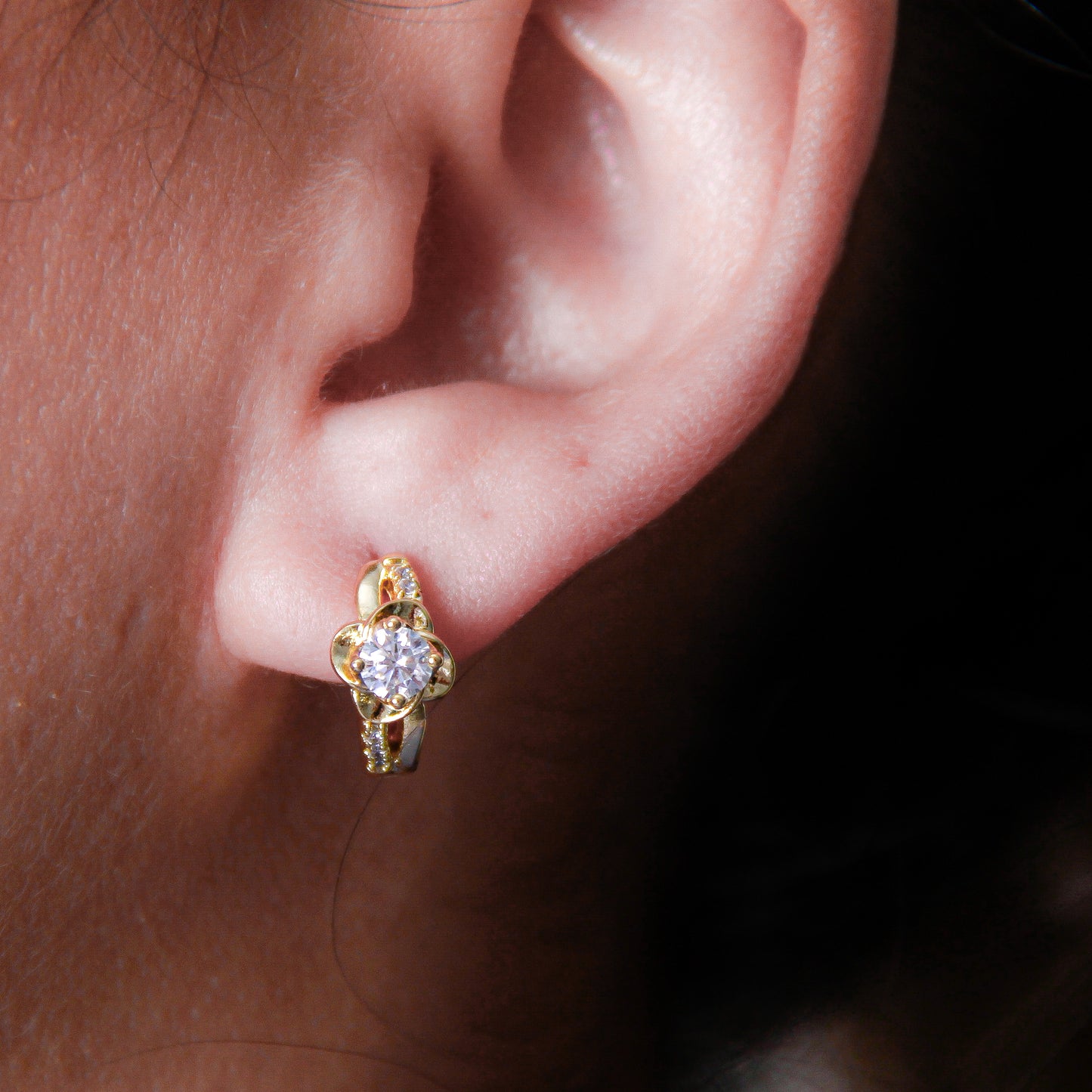 Aretes en baño de oro 18k