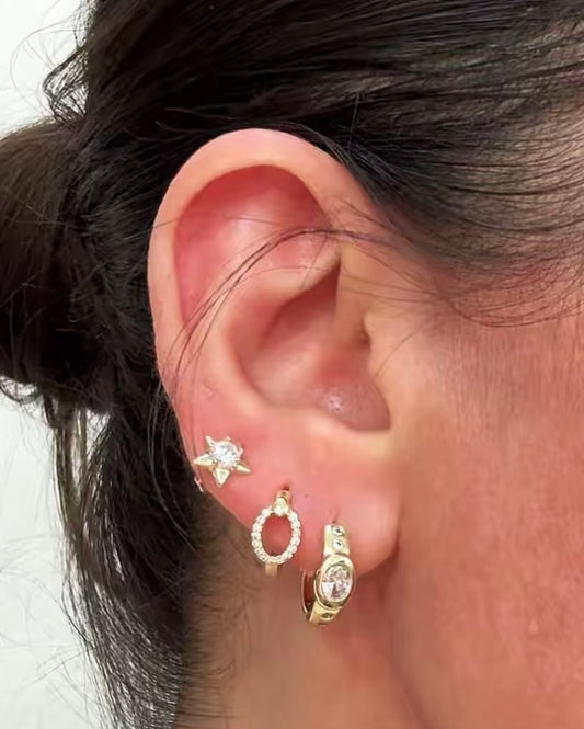 Aretes en baño de oro 18k