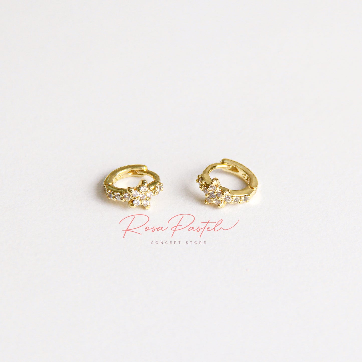 Aretes MINI en baño de oro 18k
