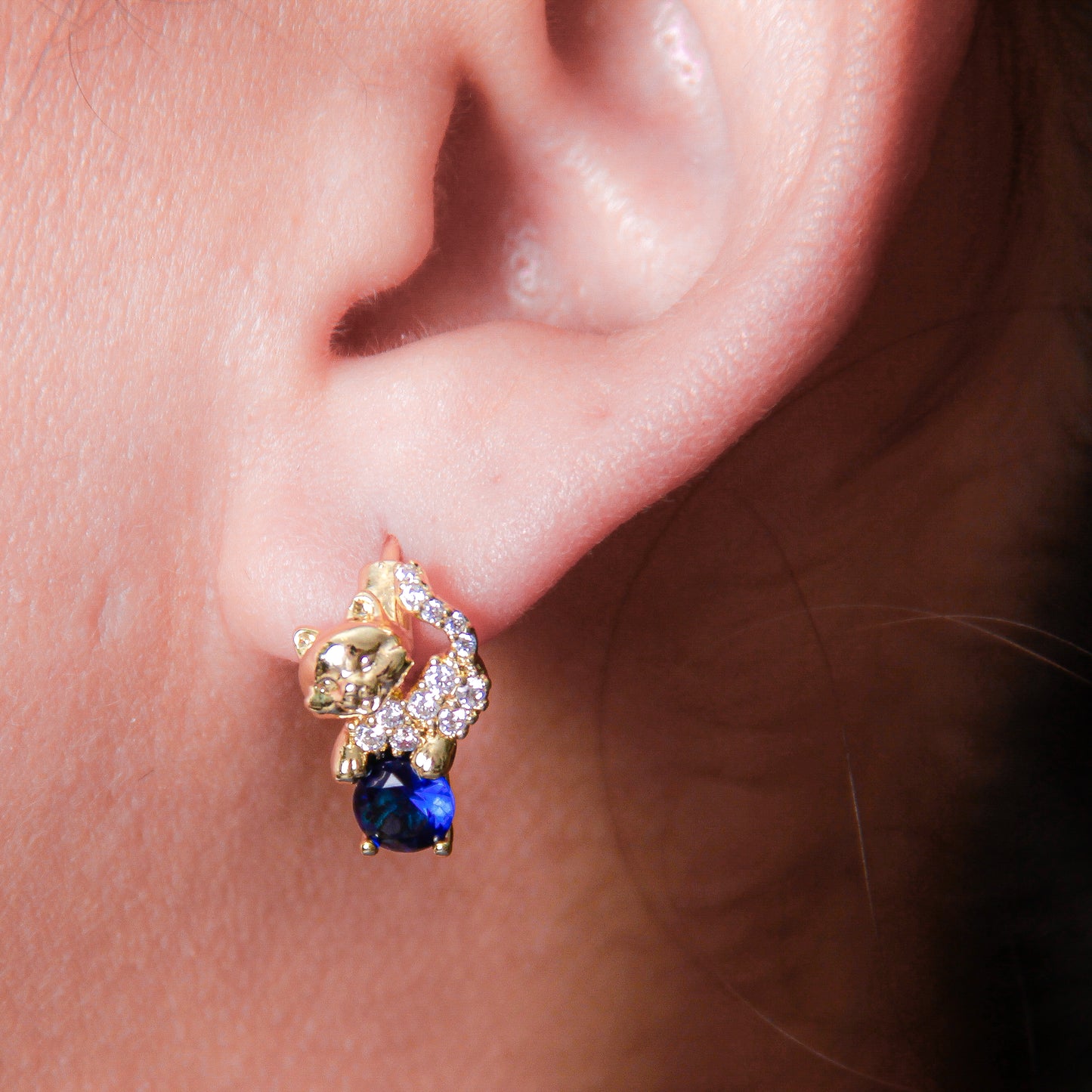 Aretes en baño de oro 18k