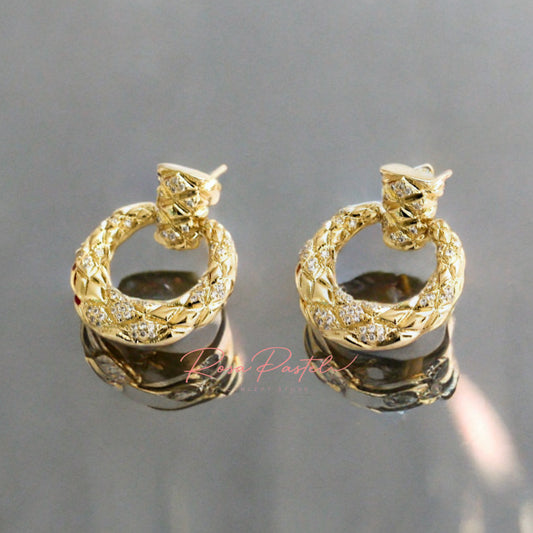 Arete en baño de oro 18k