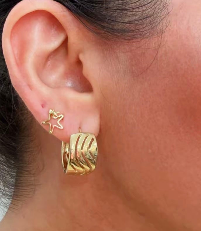 Aretes en baño de oro 18k