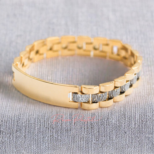 Pulsera para caballero en baño de oro 18k