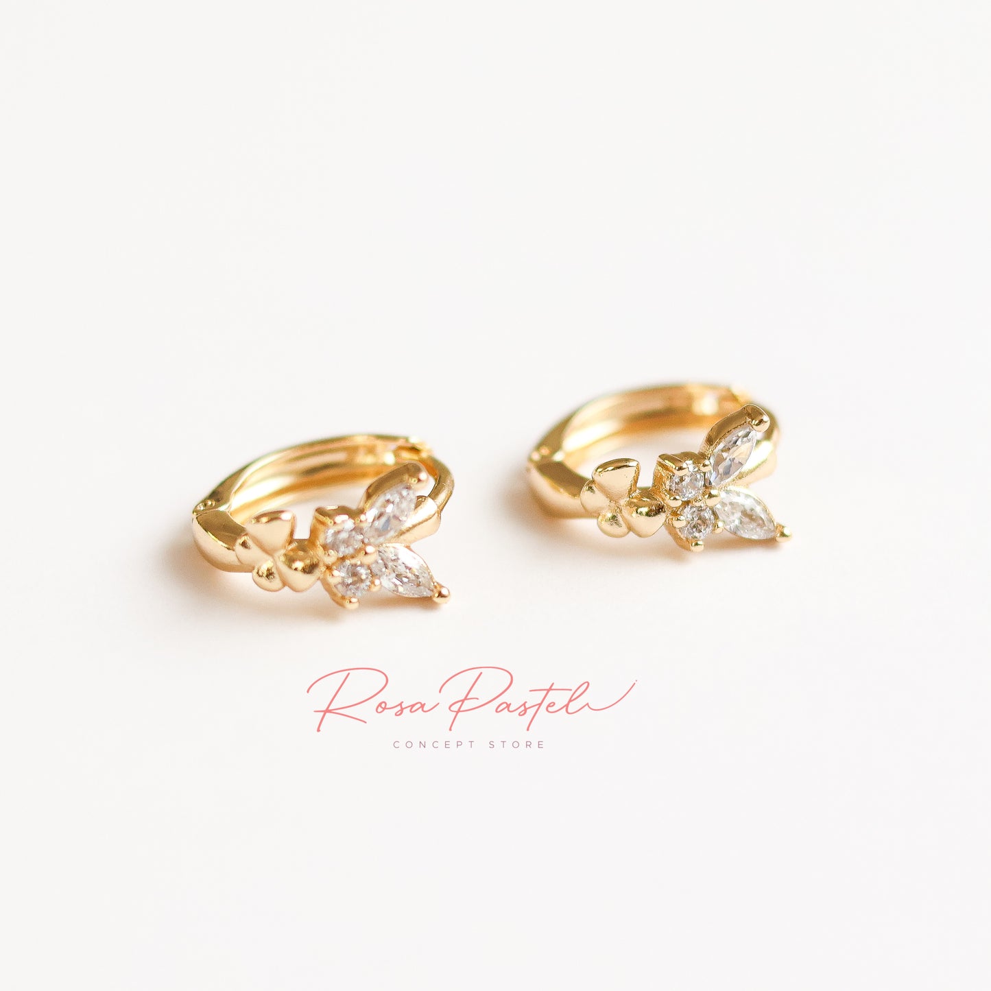 Aretes en baño de oro 18k