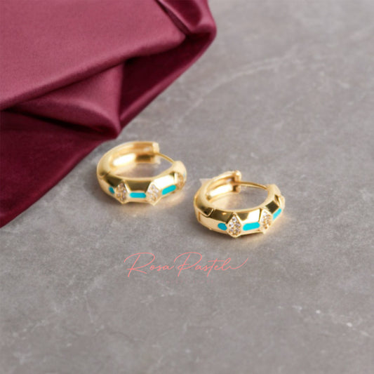Aretes en baño de oro 18k