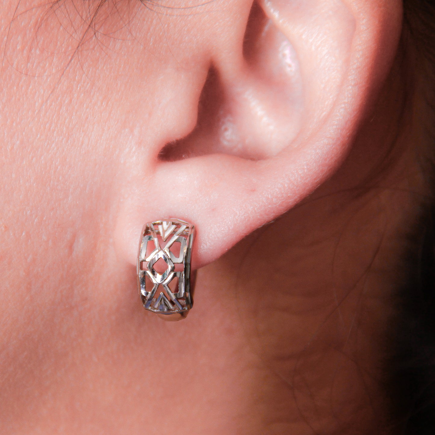 Aretes en baño de Rodio
