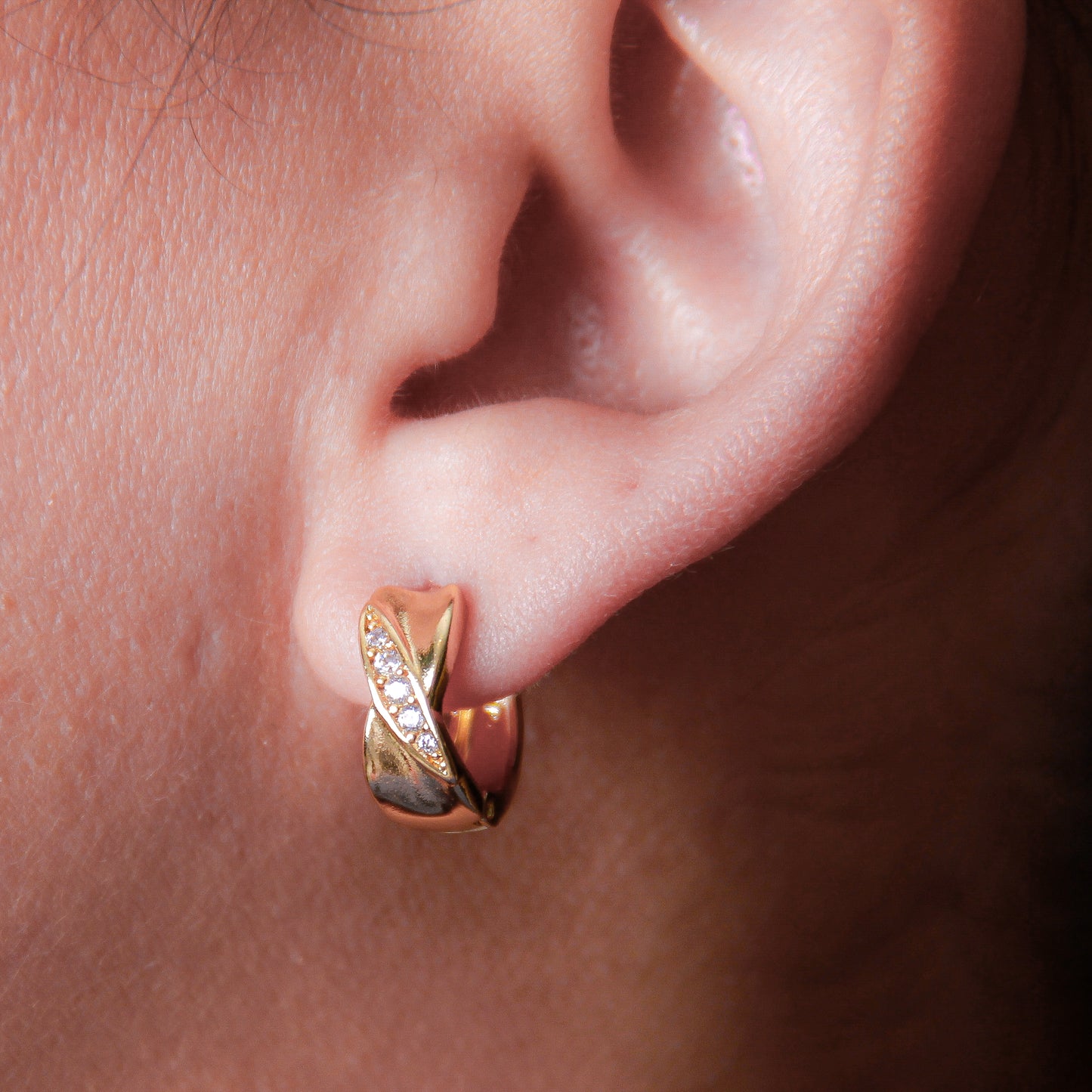 Aretes en baño de oro 18k
