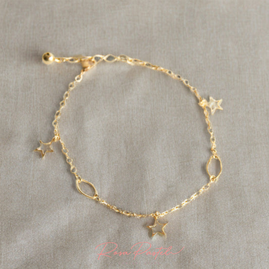 Pulsera para pie en baño de oro 18K