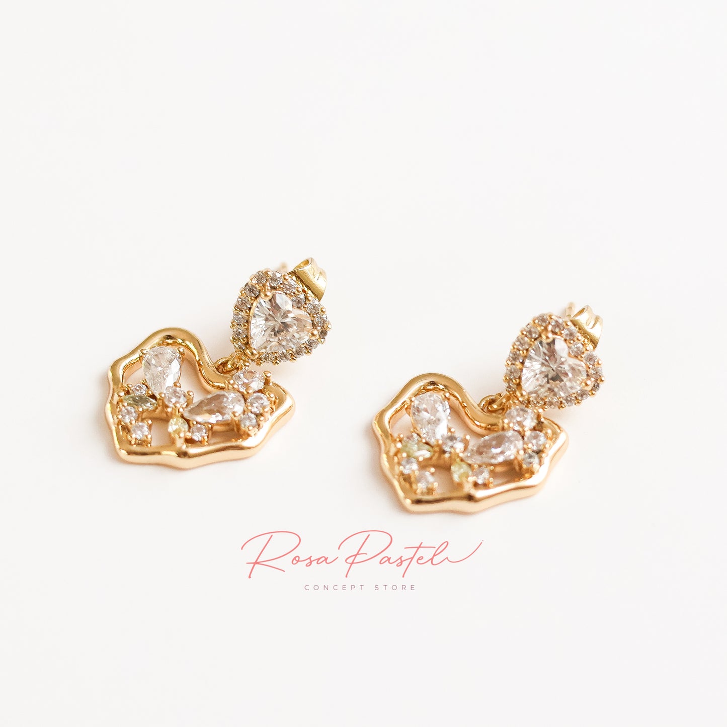 Aretes en baño de oro 18k