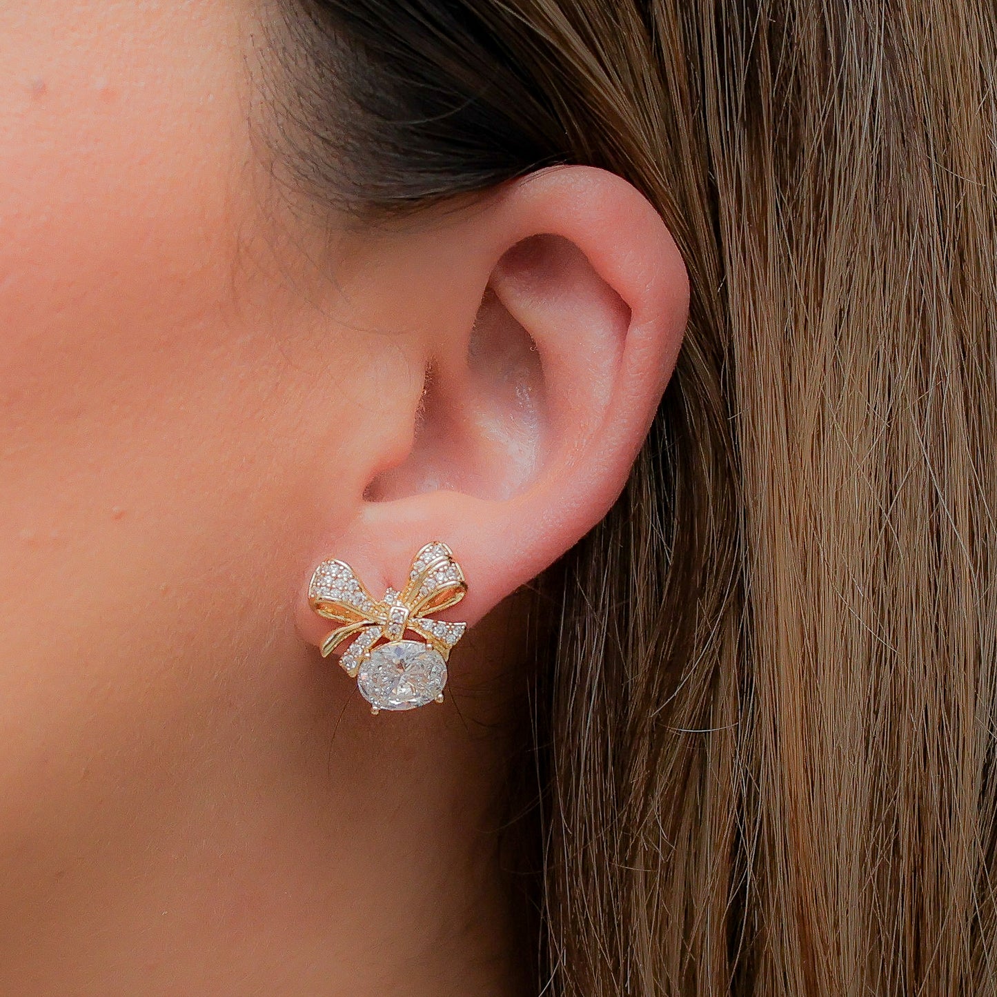 Aretes en baño de oro 18k