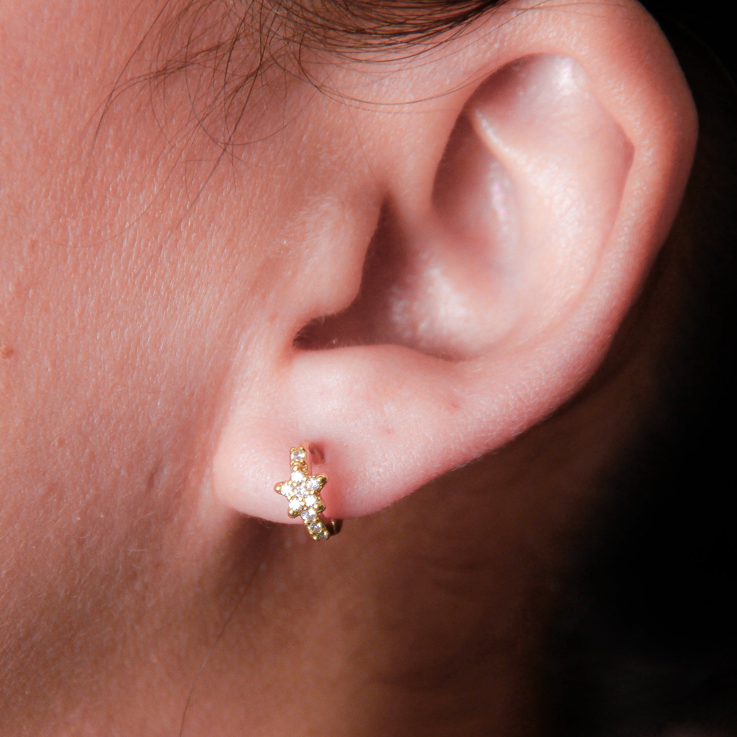 Aretes MINI en baño de oro 18k
