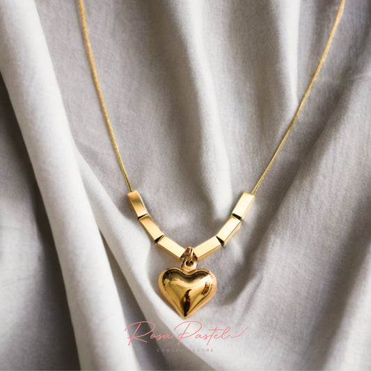 Collar acero en baño de oro 18 k
