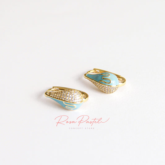 Aretes en baño de oro 18k