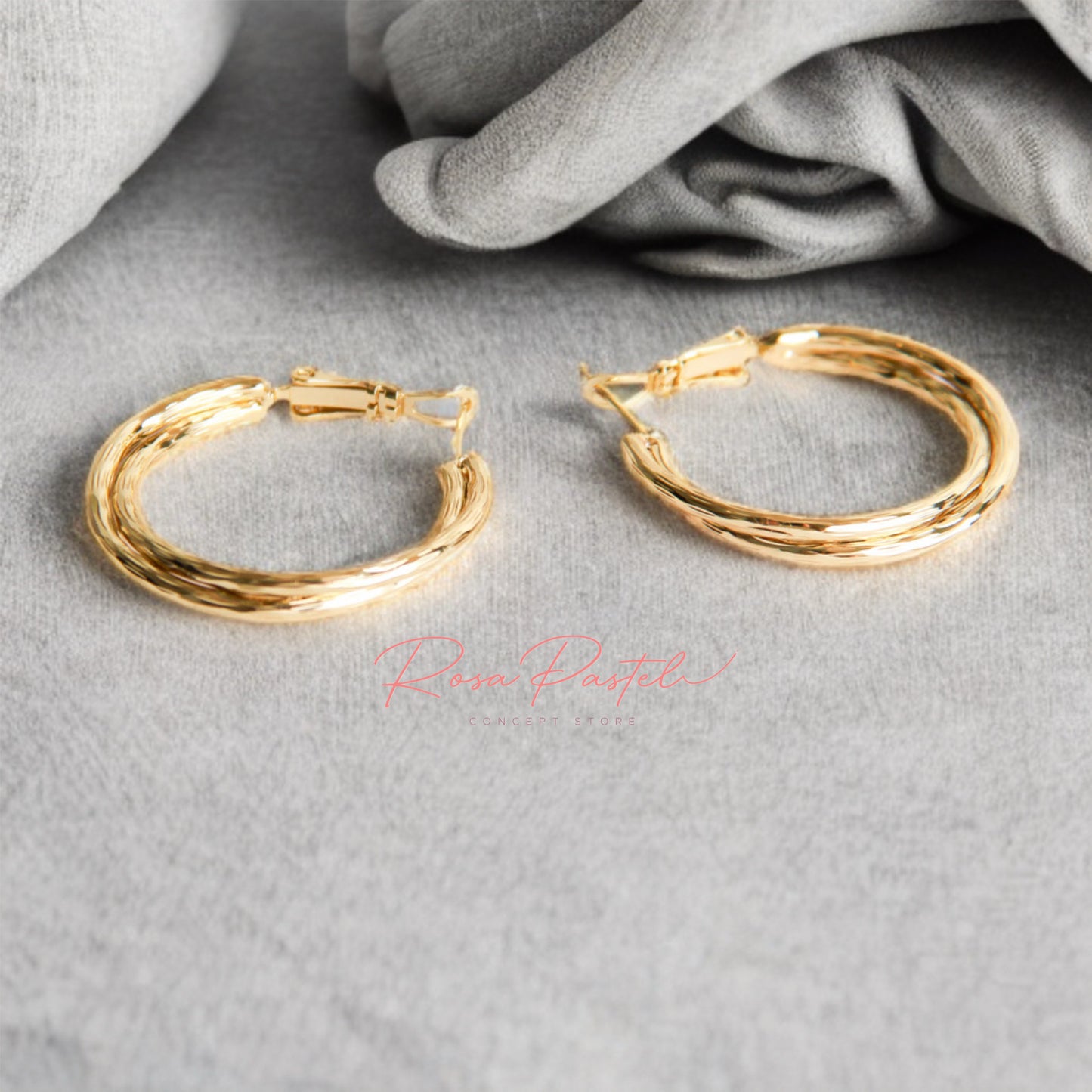 Arete en baño de oro 18K