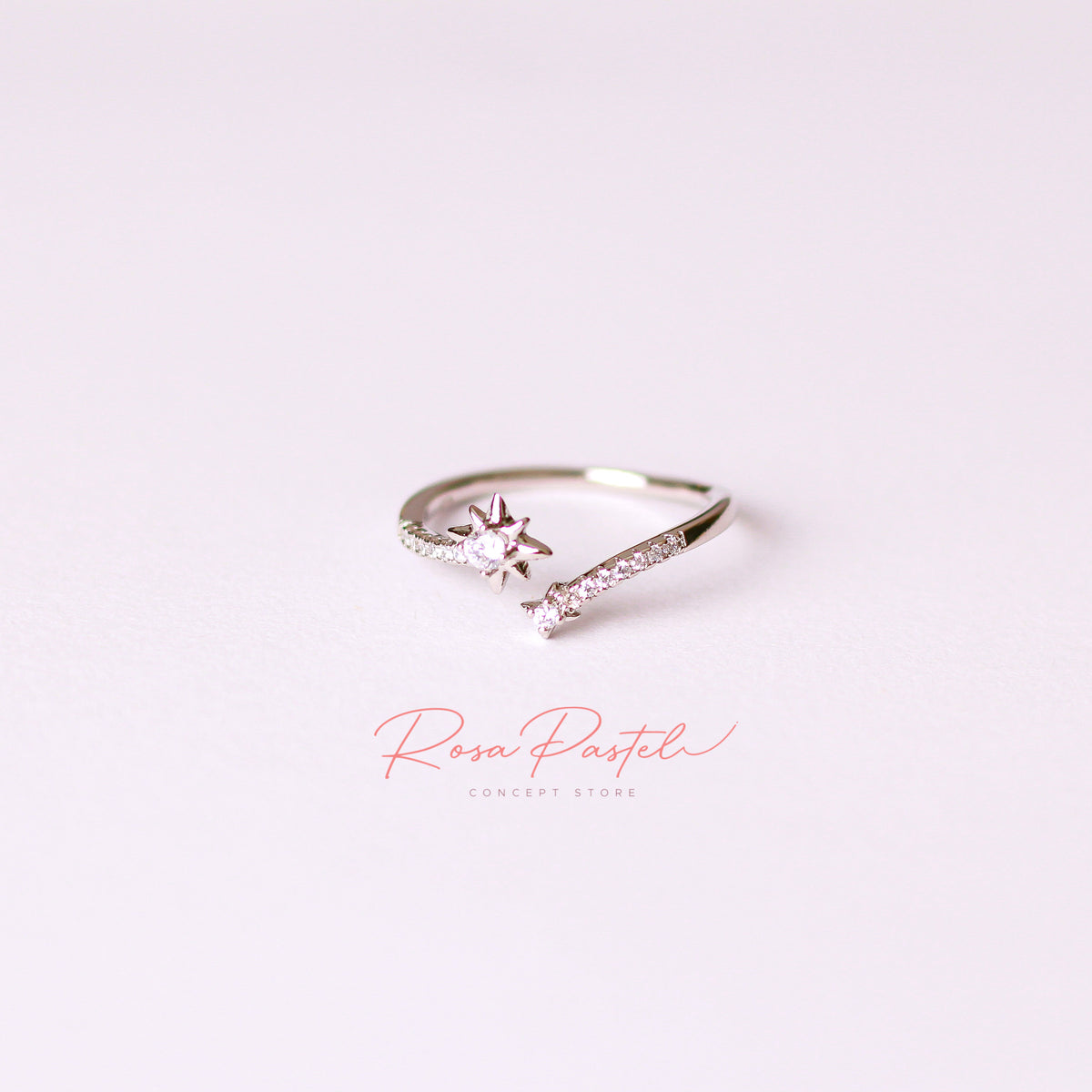 Anillo baño de rodio