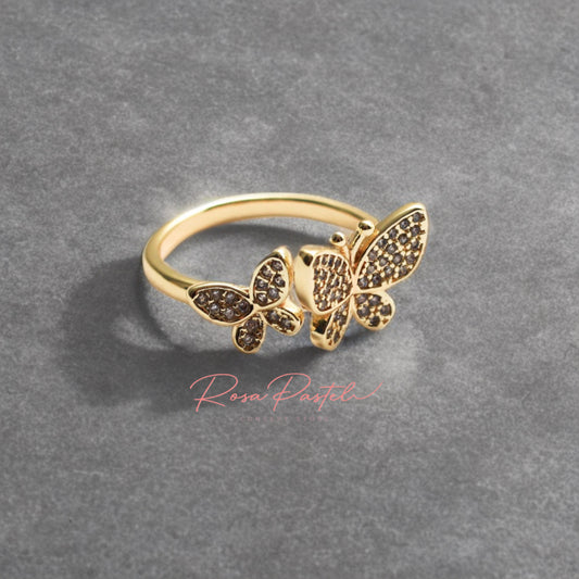 Anillo ajustable baño de oro