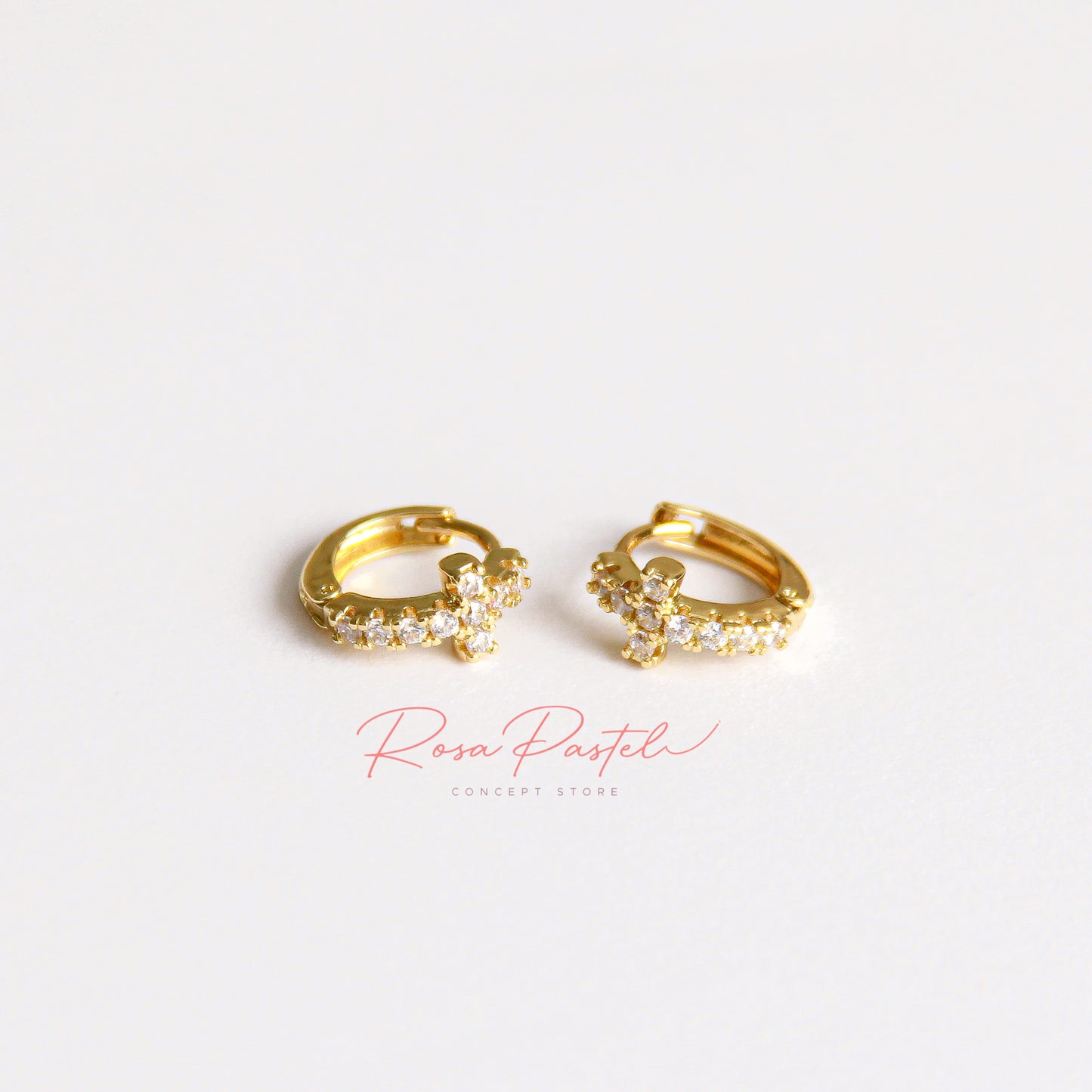 Aretes MINI en baño de oro 18k