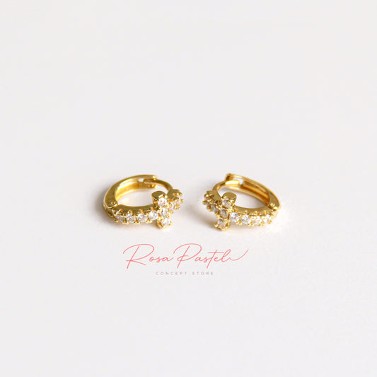 Aretes MINI en baño de oro 18k