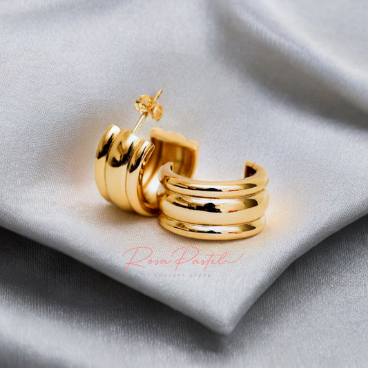 Arete en baño de oro 18k