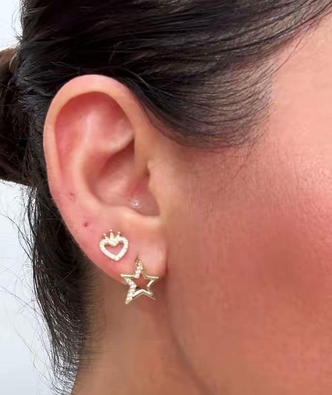 Aretes en baño de oro 18k