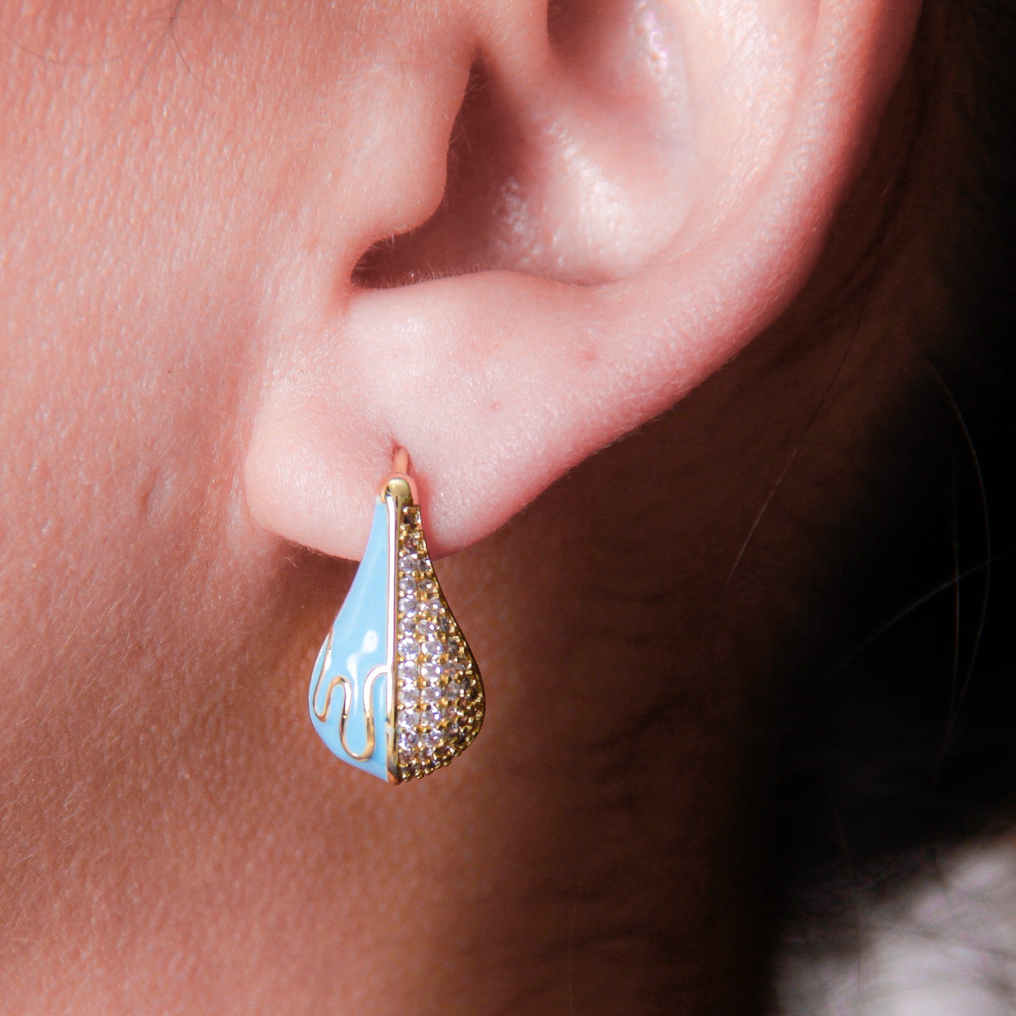 Aretes en baño de oro 18k