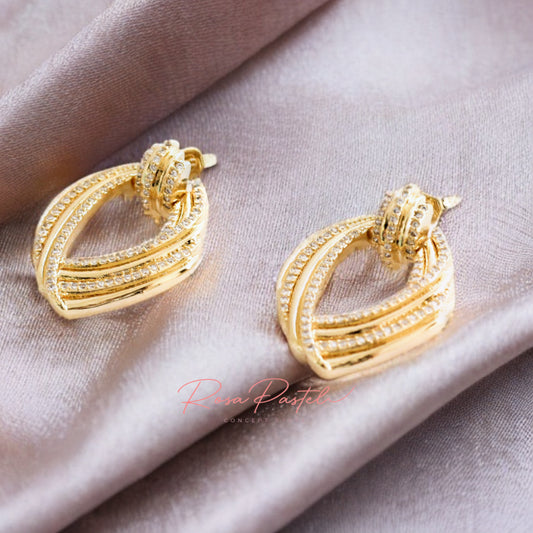 Arete en baño de oro 18k